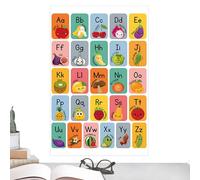 ABC Wall Stickers - Size 30x45cm, Graphics With Letters With Fruits And Vegetables Motifs In PVC, Early Childhood Education Decal | Learning Resource Hardware Poster P