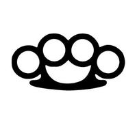 ABCBCA Black/Sliver Brass Knuckles Creative Car Styling KK Vinyl Car Sticker Car Accessories (Color Name : Reflective)