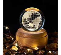 ABCBCA Music Box Crystal Ball Snow Globe Glass Lights Universe Moon Galaxy Earth Globe Crafts Home Desktop Decor Girlfriend'S Gifts (Color : 3)
