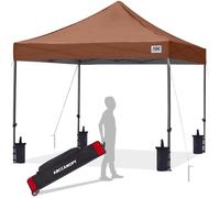 ABCCANOPY 2.5x2.5M Fully Waterproof Pop Up Gazebo With Upgraded Roller Bag, 4 Weight Bags, Stakes and Ropes (Brown)