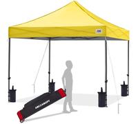 ABCCANOPY 2.5x2.5M Fully Waterproof Pop Up Gazebo With Upgraded Roller Bag, 4 Weight Bags, Stakes and Ropes (Yellow)