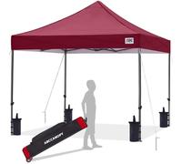 ABCCANOPY 2.5x2.5M Heavy Duty Pop Up Gazebo With Upgraded Roller Bag, 4 Weight Bags, Stakes and Ropes (Burgundy)