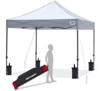 ABCCANOPY 2.5x2.5M Heavy Duty Pop Up Gazebo With Upgraded Roller Bag, 4 Weight Bags, Stakes and Ropes (Grey)