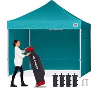ABCCANOPY 2.5x2.5M Pop Up Gazebo Canopy Commercial Tents Market stall with 4 Removable Sidewalls and Roller Bag Bonus 4 Weight Bags (Turquoise)