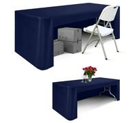 ABCCANOPY 2 Pack 6FT Rectangle Tablecloth, Washable Polyester, Navy | Stain & Wrinkle Resistant Fabric, Machine Washable Table Cover for Rectangular Dining Tables,Banquet, Buffet, Birthday