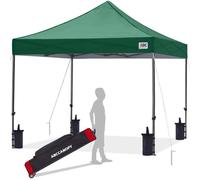 ABCCANOPY 3x3M Heavy Duty Pop Up Gazebo With Upgraded Roller Bag, 4 Weight Bags, Stakes and Ropes (Dark Green)