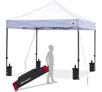 ABCCANOPY 3x3M Heavy Duty Pop Up Gazebo With Upgraded Roller Bag, 4 Weight Bags, Stakes and Ropes (White)