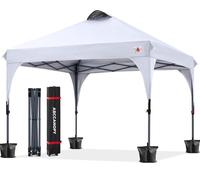 ABCCANOPY 3x3M Pop Up Gazebo Commercial Gazebo With Upgrade Roller Bag, 4 Weight Bags, Stakes and Ropes(White)