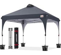 ABCCANOPY 3x3M Pop Up Gazebo Commercial Gazebo With Upgrade Roller Bag, 4 Weight Bags, Stakes and Ropes (Dark Gray)