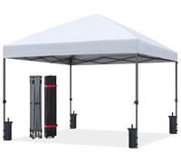 ABCCANOPY 3x3M Pop Up Gazebo Commercial Gazebo With Upgraded Roller Bag, 4 Weight Bags, Stakes and Ropes (White)