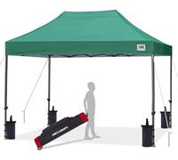ABCCANOPY 3x4.5M Fully Waterproof Pop Up Gazebo With Upgraded Roller Bag, 4 Weight Bags, Stakes and Ropes (Dark Green)