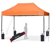 ABCCANOPY 3x4.5M Fully Waterproof Pop Up Gazebo With Upgraded Roller Bag, 4 Weight Bags, Stakes and Ropes (Orange)