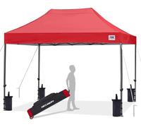 ABCCANOPY 3x4.5M Fully Waterproof Pop Up Gazebo With Upgraded Roller Bag, 4 Weight Bags, Stakes and Ropes (Red)