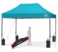 ABCCANOPY 3x4.5M Fully Waterproof Pop Up Gazebo With Upgraded Roller Bag, 4 Weight Bags, Stakes and Ropes (Turquoise)
