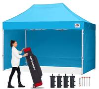 ABCCANOPY 3x4.5M Pop Up Gazebo Canopy Commercial Tents Market stall with 4 Removable Sidewalls and Roller Bag Bonus 4 Weight Bags (Sky Blue)