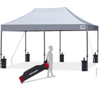 ABCCANOPY 3x6M Fully Waterproof Pop Up Gazebo With Upgraded Roller Bag, 4 Weight Bags, Stakes and Ropes (Grey)
