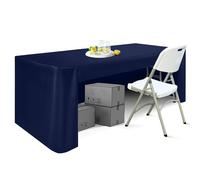ABCCANOPY Kitchen Rectangular Stretchable Spandex Table Cover - 6ft Tablecloth, Tight Fit for Wedding Banquet Trestle Table (Navy Blue)