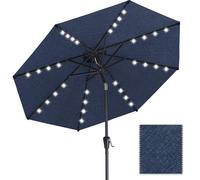 ABCCANOPY OLEFIN® 5-Year No Fading Patio Umbrella with Solar Lights (Navy Blue)