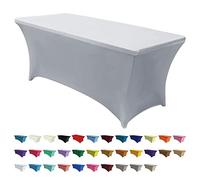 ABCCANOPY Spandex Tablecloths for 6 ft Home Rectangular Table Fitted Stretch Table Cover Polyester Tablecover Lash Bed Cover Table Toppers Massage Table Cover,Grey
