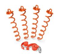ABCCANOPY Spiral Ground Anchor with Dog Tie Out, Trampoline Anchor Stakes for Anchor Swings Set Down, Portable Basketball Goal,Gazebo,Tent, Bonus tie-Downs for Tethering The Dog, 4Pcs