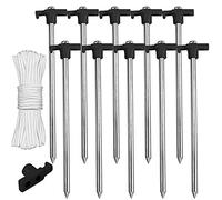 ABCCANOPY Tent Stakes 11" Camping Tent Stakes, 10pc-Pack (Black)