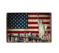 ABCDEFG - Metal Tin Signs - New York USA Flag Club Toilet - Retro Tin Wall Decor for Garage Home, Home Bar Gifts for Men, UK Funny Metal Signs - Perfect Man Cave Accessories