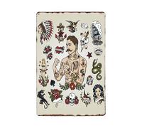 ABCDEFG - Metal Tin Signs - Tattoo Shop Studio - Retro Tin Wall Decor for Garage Home, Home Bar Gifts for Men, UK Funny Metal Signs - Perfect Man Cave Accessories