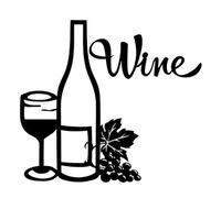 ABCDEFG Metal Wall Art - 2 Pieces Set Wine Bottle Glasses - Wall Art,Wall Decor,Black Wall Art,Wall Art for Living Room,Bedroom Wall Art,Wire Wall Art,Wall Art Décor,Modern Wall Art,Wall Art Décor