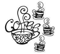 ABCDEFG Metal Wall Art - 4 Pieces Set Coffee - Wall Art,Wall Decor,Black Wall Art,Wall Art for Living Room,Bedroom Wall Art,Wire Wall Art,Wall Art Décor,Modern Wall Art,Wall Art Décor