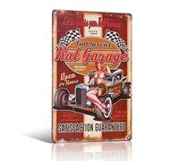 ABCDEFG - Pin Up Girl Sign - Shabby chic Pin up girl Full Service Garage sign Hot Rod Pub Bar Home ation - Bar Signs for Home Bar - Man Cave Sign | Metal Signs Vintage UK | Metal Wall Signs