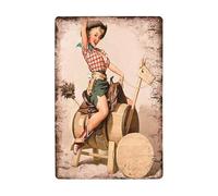 ABCDEFG Pin Up Girls Sexy Lady metal tin sign vintage wall plaque 20x30cm
