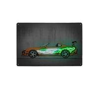 ABCDEFG Route 66 Neon Metal Sign Vintage Car Decorative Plaques For Garage Club Man Cave Cafe Pub Home Decor Retro Plates 20x30cm