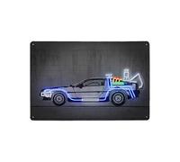 ABCDEFG Route 66 Neon Metal Sign Vintage Car Decorative Plaques For Garage Club Man Cave Cafe Pub Home Decor Retro Plates 20x30cm