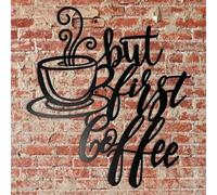 ABCDEFG - Wall Art for Living Room - Coffee -Black Metal Wall Decor | Abstract Vintage Coffee Kitchen Art | Metal Artwork Signs