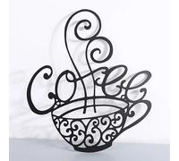 ABCDEFG - Wall Art for Living Room - Coffee -Black Metal Wall Decor | Abstract Vintage Coffee Kitchen Art | Metal Artwork Signs