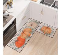 ABCDipper 2 Pcs Non Slip Kitchen Mats and Rug Sets, Washable Modern Mats and Rugs for Hallway, Dining Room,Laundry Room and Entryway, 40x60cm + 40x120cm