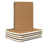 ABCDPP 5 Packs Spiral Notepad A4, A4 Notebook, 50 Pages/Kraft Cover Wirebound Notebooks Bulk Journals, 28.5 * 21 CM Lined Notebook for Business Office School Travel