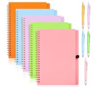ABCDPP 5PCS A5 Wirebound Notebooks with Pen, Journal Lined Notebook with Hard Cover for Women Men to Take Notes, Make Plans, and Memos While Working, Studying, or in the Office, 21 × 16 cm