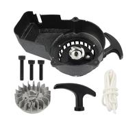ABCERRSI Aluminum Pull Start Recoil Starter with Flywheel and Screws Compatible with 2 Stroke 47cc 49cc Engine Pocket Dirt Bike Mini ATV Quad Wheeler Motorcycle