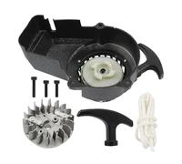 ABCERRSI Easy Aluminum Pull Start Recoil Starter with Flywheel and Screws Compatible with 2 Stroke 47cc 49cc Engine Pocket Dirt Bike Mini ATV Quad Wheeler Motorcycle