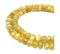 ABCGEMS Brazilian Golden Star Muscovite Beads AKA Golden Star Mica Lepidolite (Extremely Rare Stone with Gorgeous Flash- Simply Beautiful) Healing Chakra DIY Jewelry Making Smooth Rondelle 8mm