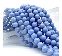 ABCGEMS Glow-in-Dark Mexican Blue Aragonite Beads (AKA Cave Calcite- Extremely Rare) Healing Crystal Chakra Energy Stone Ideal for Bracelet Necklace Ring DIY Jewelry Making Smooth Round 10mm