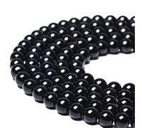 ABCGEMS Midnight-Black Jet Stone Beads Russia (Lignite Coal) Round 8mm | 100% Natural - Never Dyed or Color Enhanced - Slightly Harder Than Amber- Formed from Fossilized Wood Over Million of Years