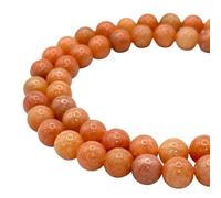 ABCGEMS Peruvian Strawberry Calcite Beads AKA Orchid Calcite (Well-Defined Peach & Orange Hues - Consistent Color with Minimal Fading or Dull Areas) Smooth Round 6mm Tiny