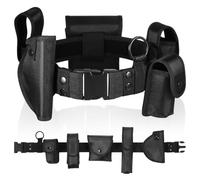 abcGoodefg Modular Equipment System Security Utility Tactical Duty Belt with Components Pouches Bags Holster Gear for Law Enforcement Guard Security Hunting (6 PCS, Black)