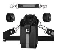 abcGoodefg Reflective Firefighter Leather Radio Strap and Case, Anti-sway Strap, Compatible with Motorola APX Series - for Firefighters, EMT, Police (Reflective)