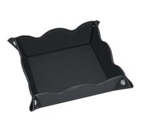 ABCHCHS Valet Tray for Men Women - PU Leather Travel Catchall Tray Organizer - Desk Bedside Nightstand Storage Box for Jewelry Key Phone Remote Controller Wallet Watch Glasses Coin Readers -Black