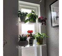 Abcidubxc Transparent Acrylic Window Plant Shelves, Layers Clear Hanging Floating Wall Shelf Flower Pot Rack Planter Stand Decor Flower Pot Rack Planter Stand