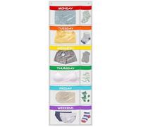 ABCKEY Rainbow Weekly Kids Clothes Organizer for Daily Activity,Portable Kids Clothes Storage White (White)