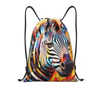 abcklkd Abstract Animal Zebra Print Portable Waterproof Gym Sack Foldable Drawstring Backpack Sports Travel for Men Women